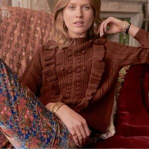 Sezane X Manoush Marva Jumper in Carmel size Medium